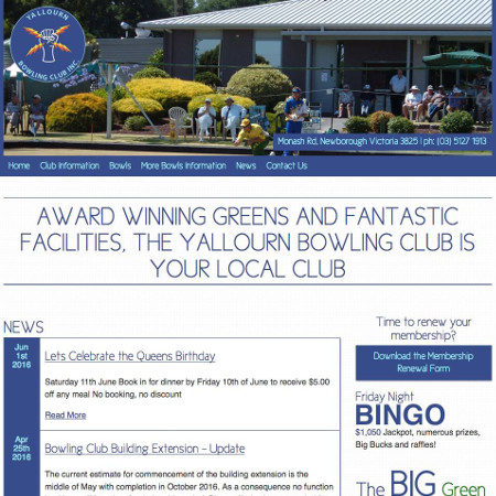 Yallourn Bowling Club Website